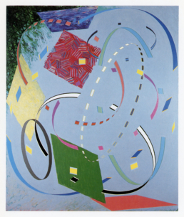 Los Alamos Speedway, 1984. Acrylic on canvas, 7ft 2in x 6ft (218 x182 cm) - WILLIAM CONLON