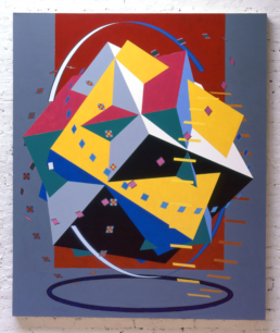 GRAY TRI-CUBE, 1991-92. Acrylic on Canvas. 69in x 89in (175 x 226 cm) - WILLIAM CONLON