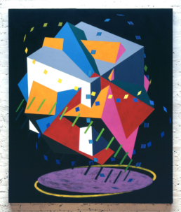 BLACK TRI-CUBE, 1992. Acrylic on Canvas. 67in x 80in (170 x 203 cm) - WILLIAM CONLON