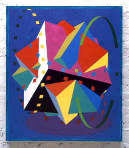 BLUE TRI-CUBE, 1992. Acrylic on Canvas. 44in x 50in (112 x 127 cm) - WILLIAM CONLON