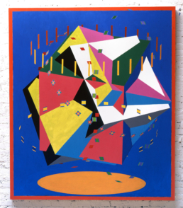 SHELTER ISLAND TRI-CUBE, 1992. Acrylic on Canvas. 69in x 80in (175 x 203 cm) - WILLIAM CONLON