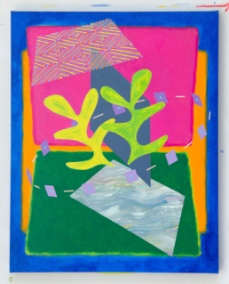 Border Cacti, 2019. Acrylic on Canvas mounted on Board. 24in x 30in (61 x 76 cm) - WILLIAM CONLON