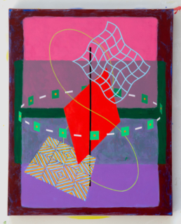 Red Variant, 2023. Acrylic on Canvas. 24in x 30in (61 x 76 cm) - WILLIAM CONLON