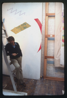 artist William Conlon selects Paintings with Curator Gene Baro for Museum of Art - Carnegie Institute exhibition. Broome Street Studio, 1981